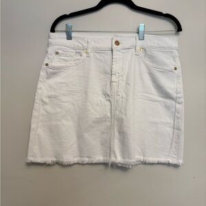 7 for all Mankind White Denim Skirt
